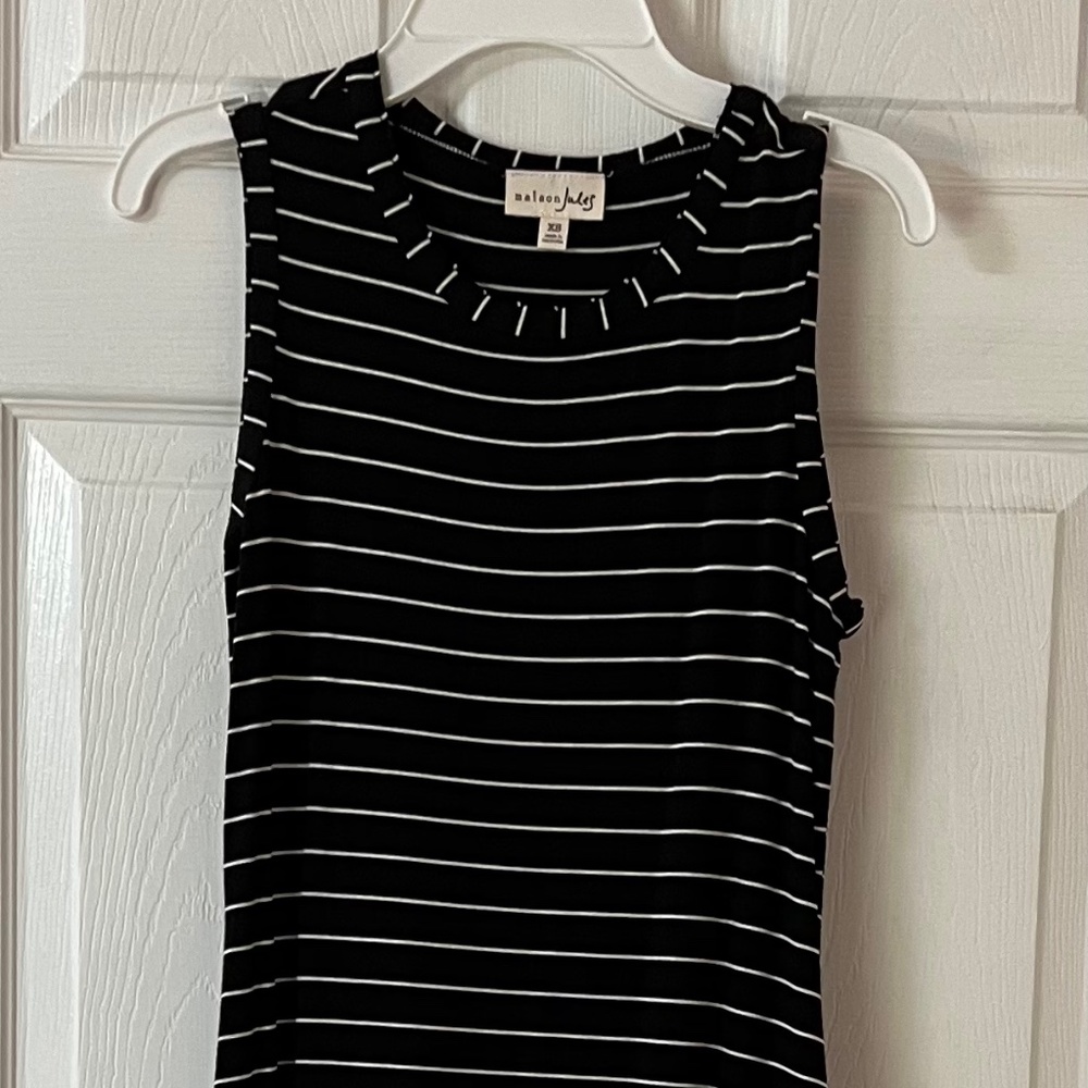 Maison Jules Striped Ruffle Dress Size XS NWOT